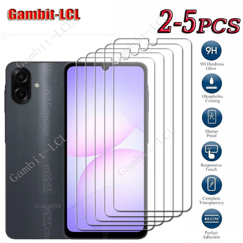 2-5PCS 9H HD Tempered Glass for Samsung Galaxy A07 4G 6.7" Samsunggalaxya07 Galaxya07 A06 5G Screen Protective Cover Film