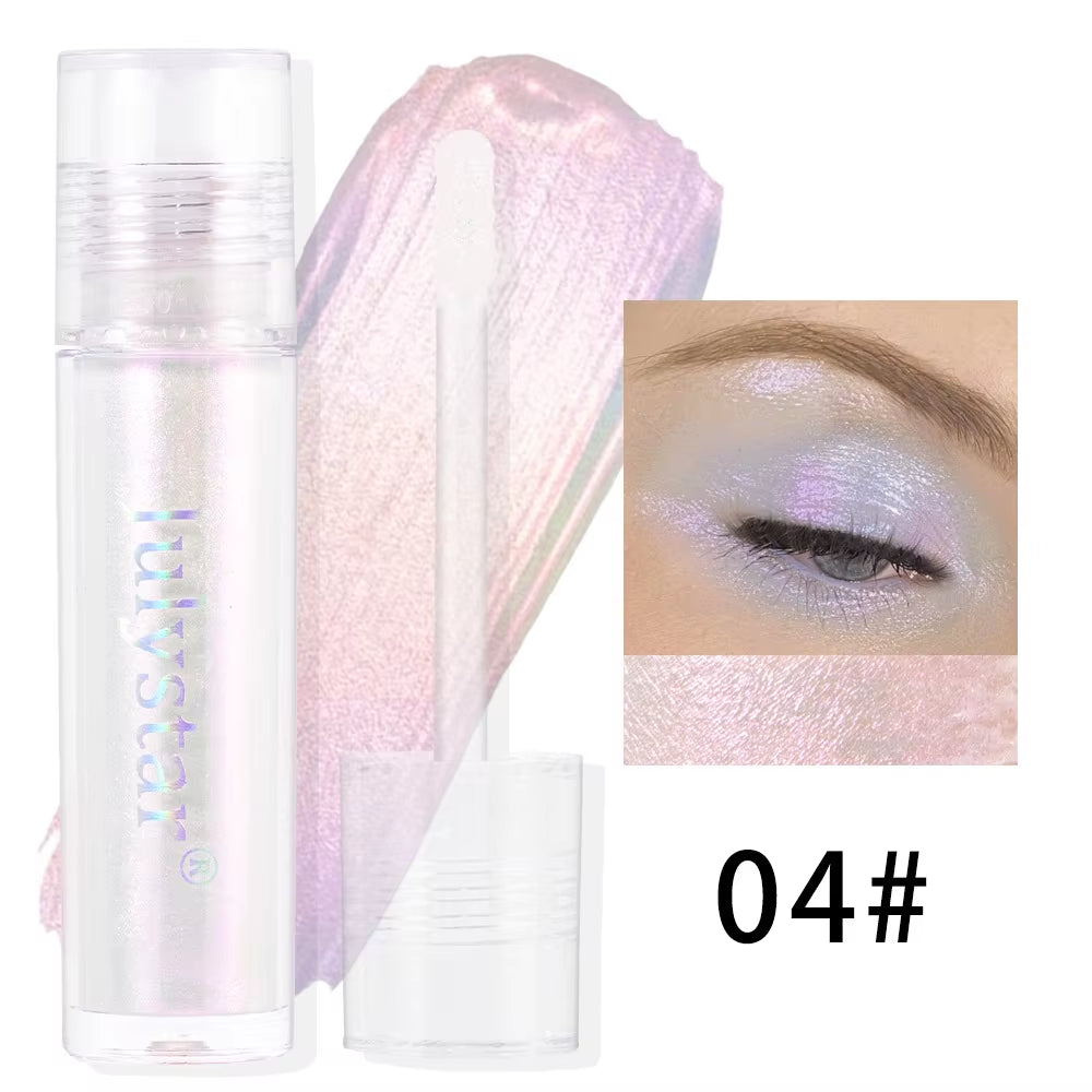 Glossy Pink Chameleon Liquid Eye Shadow Metallic Color Changing Holographic Multichrome Glitter Highlighter Highly Pigmented