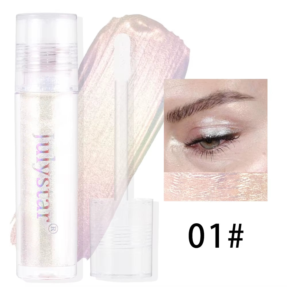 Glossy Pink Chameleon Liquid Eye Shadow Metallic Color Changing Holographic Multichrome Glitter Highlighter Highly Pigmented
