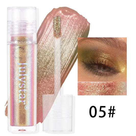 Glossy Pink Chameleon Liquid Eye Shadow Metallic Color Changing Holographic Multichrome Glitter Highlighter Highly Pigmented