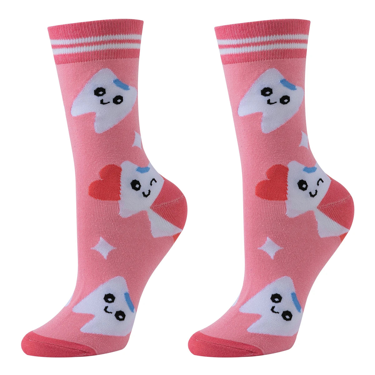 6 Pairs Funny Socks Nurse Socks Dentist Socks Funny Women Teeth Socks