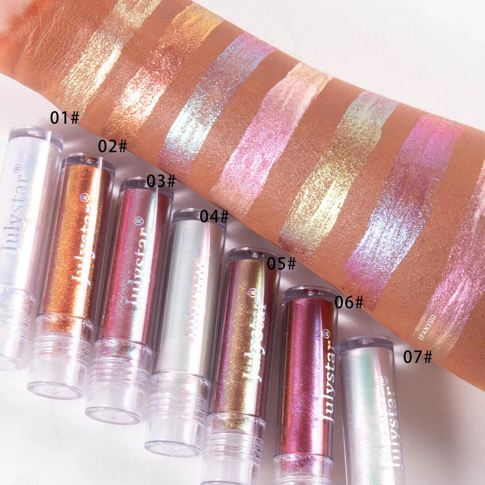 Glossy Pink Chameleon Liquid Eye Shadow Metallic Color Changing Holographic Multichrome Glitter Highlighter Highly Pigmented