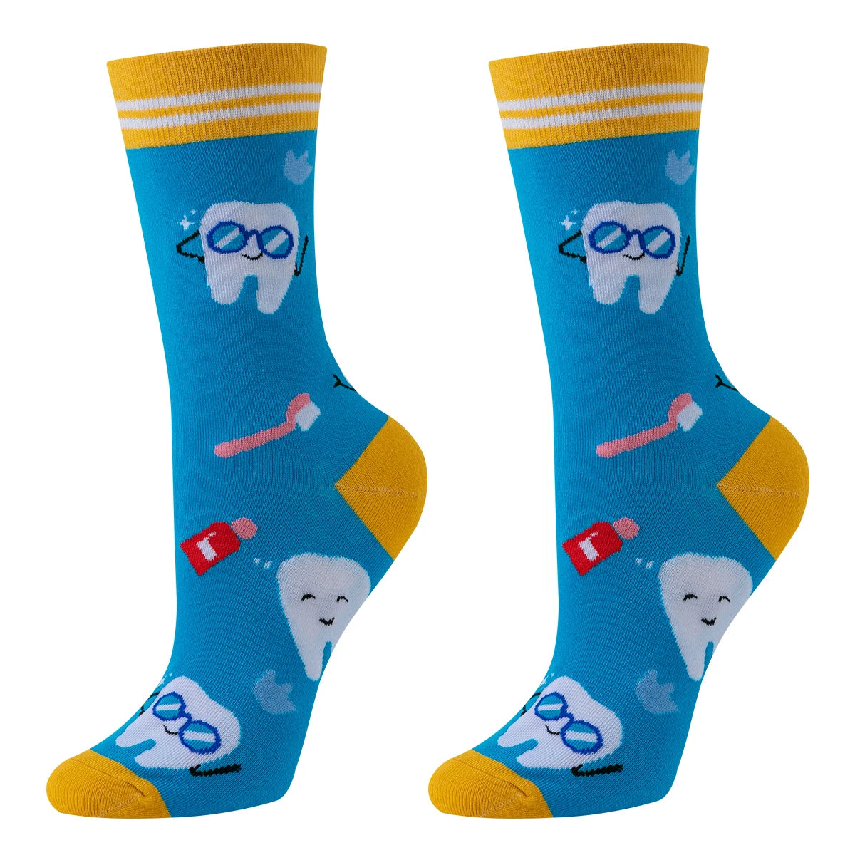 6 Pairs Funny Socks Nurse Socks Dentist Socks Funny Women Teeth Socks