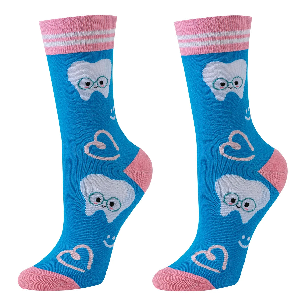 6 Pairs Funny Socks Nurse Socks Dentist Socks Funny Women Teeth Socks